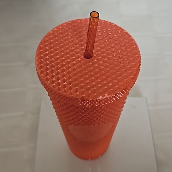 Starbucks Studded Cold Cup Venti Tumbler 24oz Orange - Picture 13 of 16